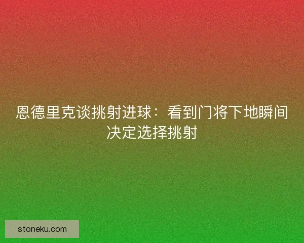 恩德里克谈挑射进球：看到门将下地瞬间决定选择挑射